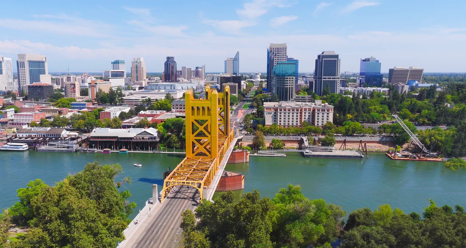 Sacramento skyline and Tower Bridge